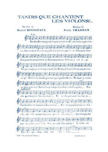 Tandis que chantent les violons